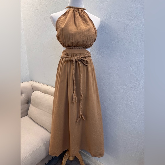 ALICE + OLIVIA Faith open-back woven midi dress 4 - Picture 2 of 7